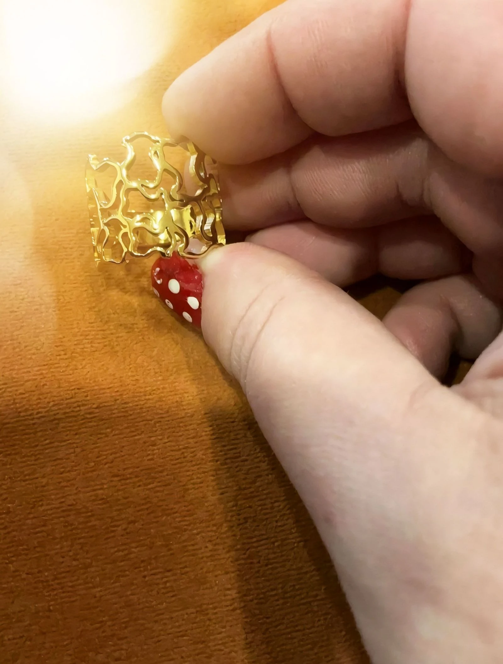 Anillo dorado acero inoxidable hipoalergénico talla 18